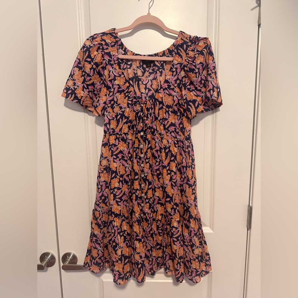 J. Crew Button-Front Cotton Voile Beach Dress in Painted Block Print - Picture 3 of 12